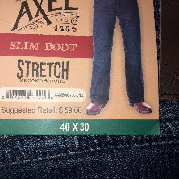 NWT Mens TK Axel slim boot cut jeans size 40x30 - Picture 3 of 6
